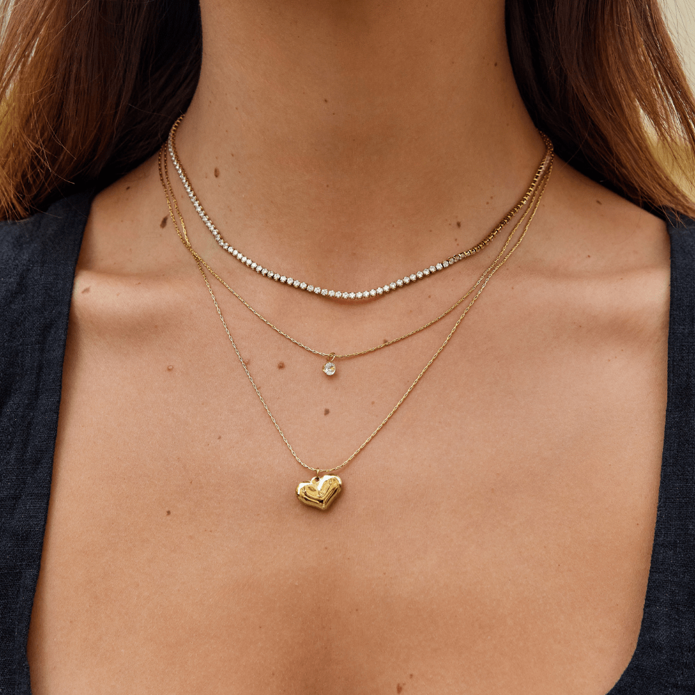 Cordelia Gouden Kristallen Ketting Secundaire afbeelding