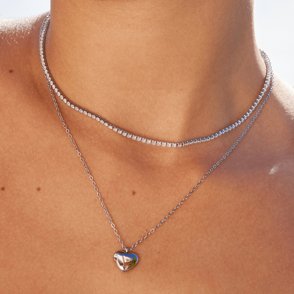 Cordelia Zilveren Kristallen Ketting Secundaire afbeelding