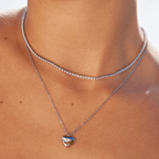 Cordelia Zilveren Kristallen Ketting