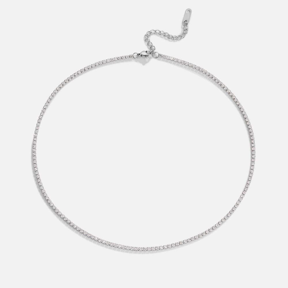 Cordelia Zilveren Kristallen Ketting