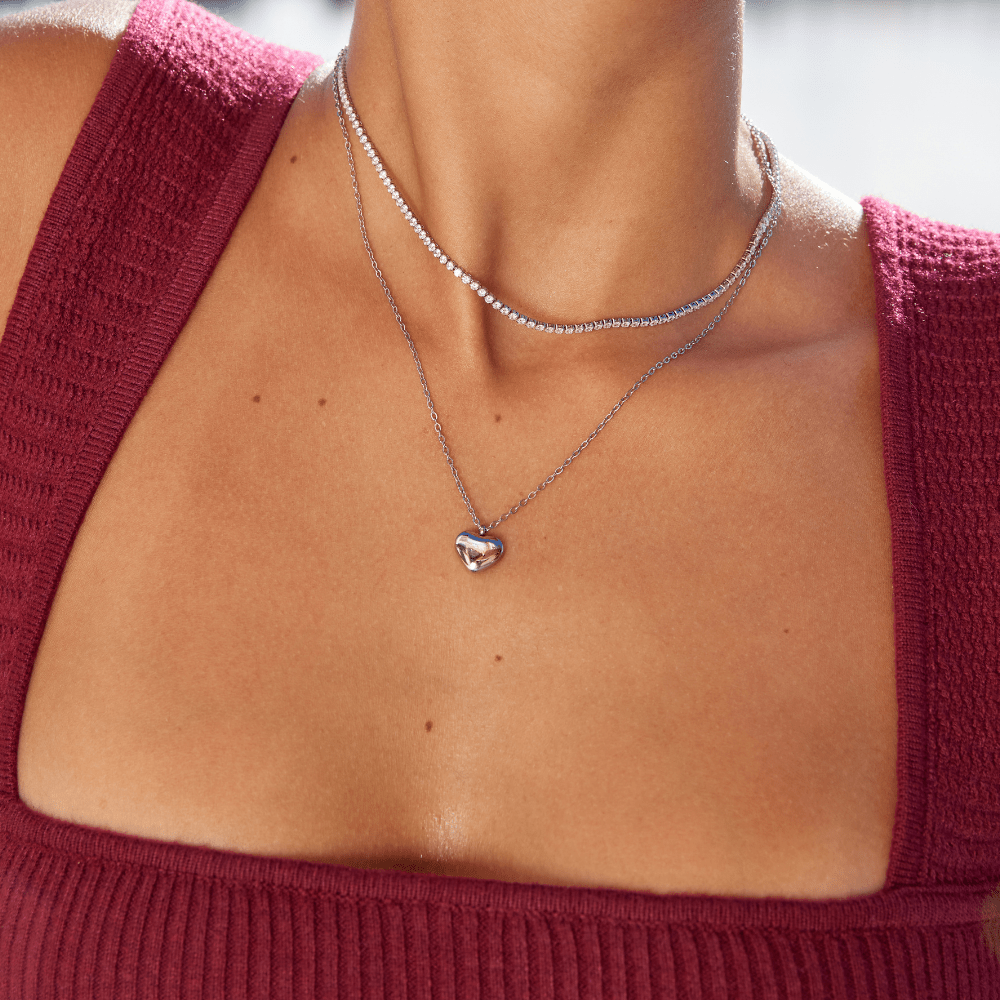 Cordelia Zilveren Kristallen Ketting