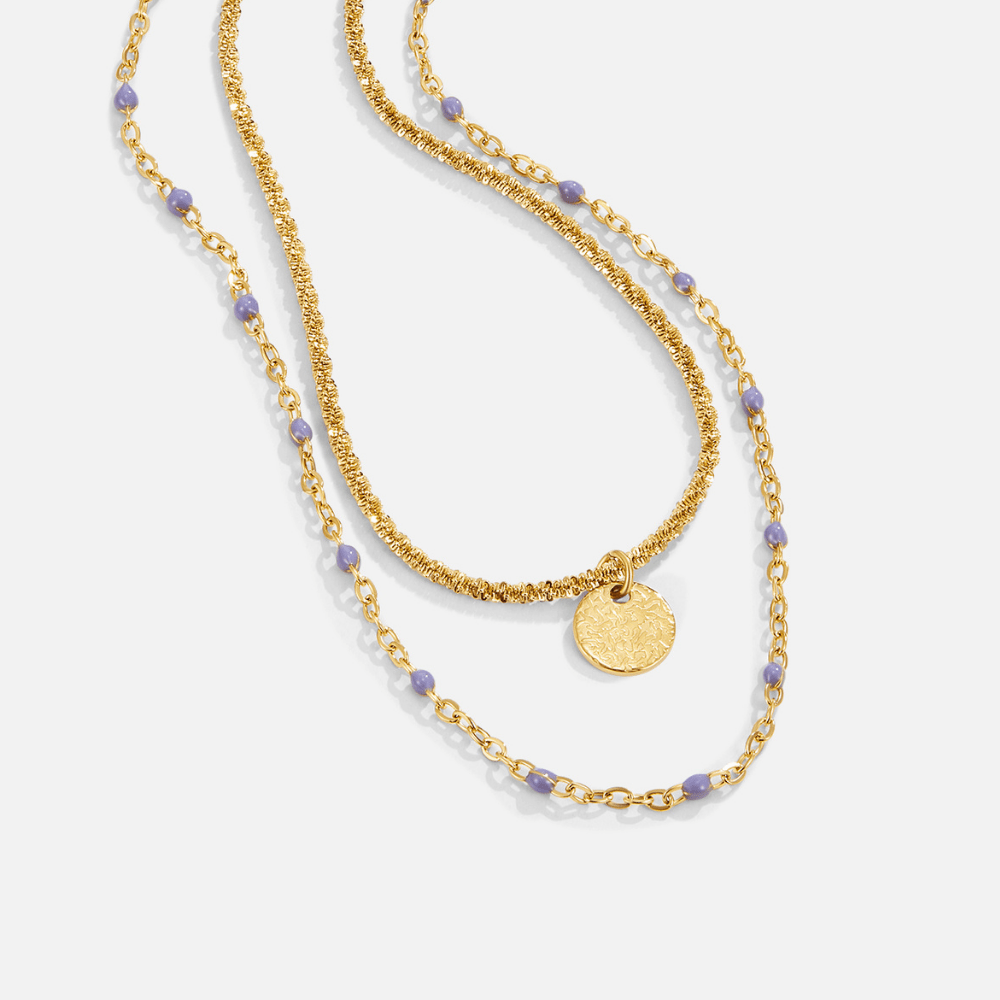 Lia Gelaagde Gouden Coin Bead Ketting Hoofdafbeelding
