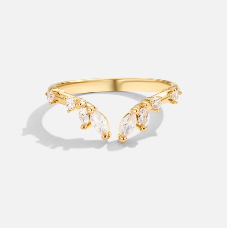 Lily Kristallen Gouden Vine Ring
