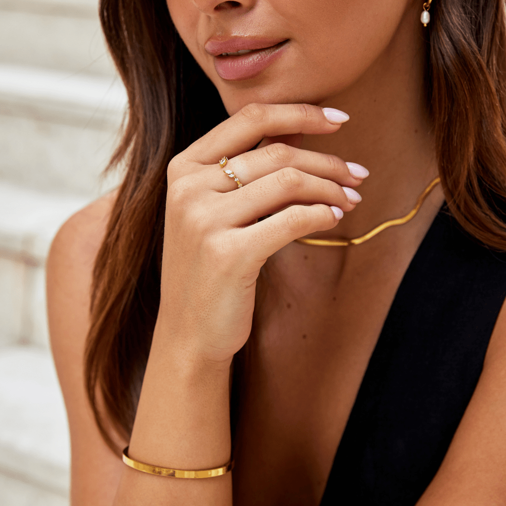 Lily Kristallen Gouden Vine Ring