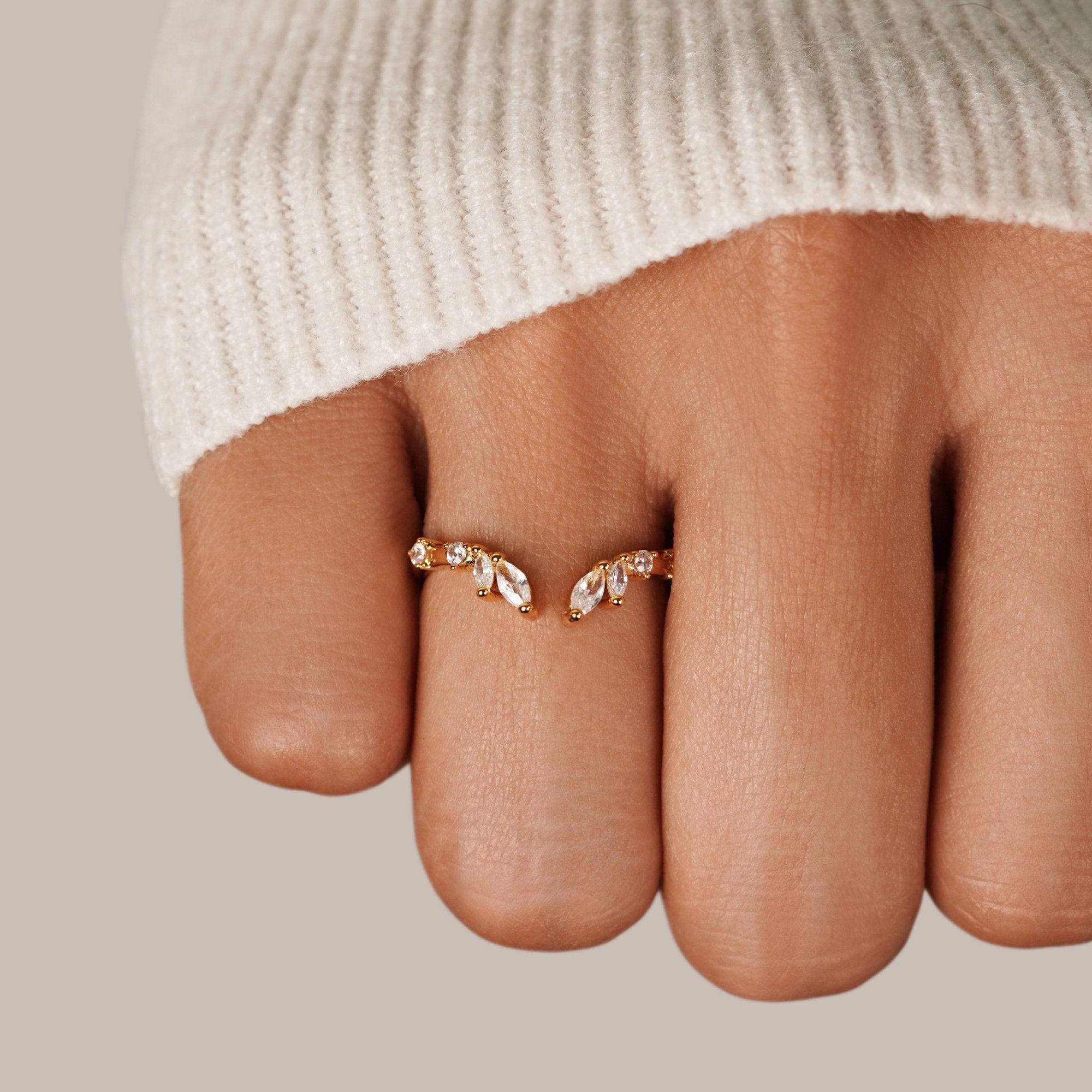 Lily Kristallen Gouden Vine Ring