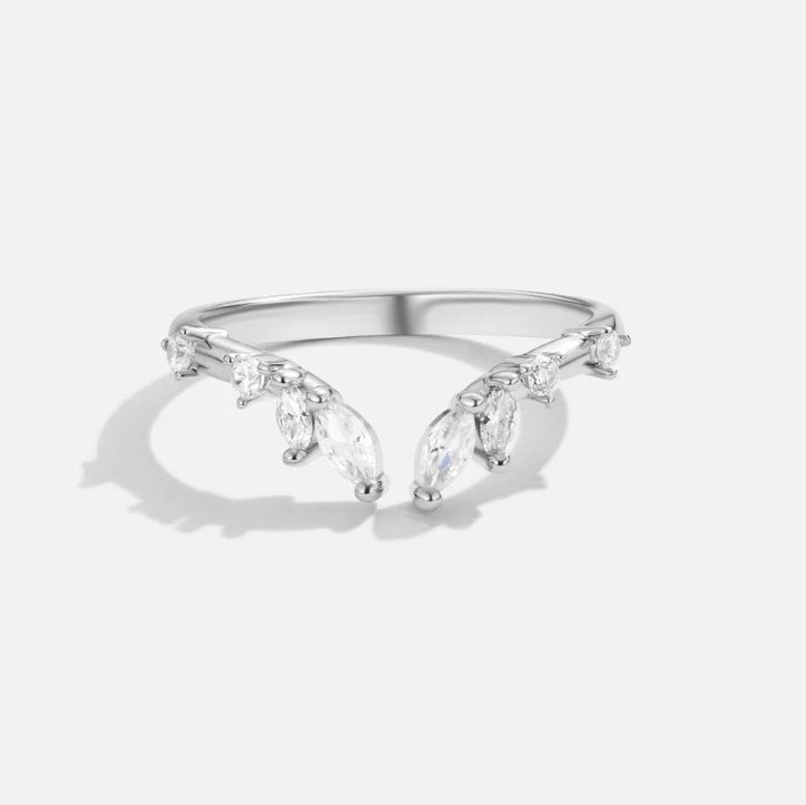 Lily Kristallen Zilveren Vine Ring