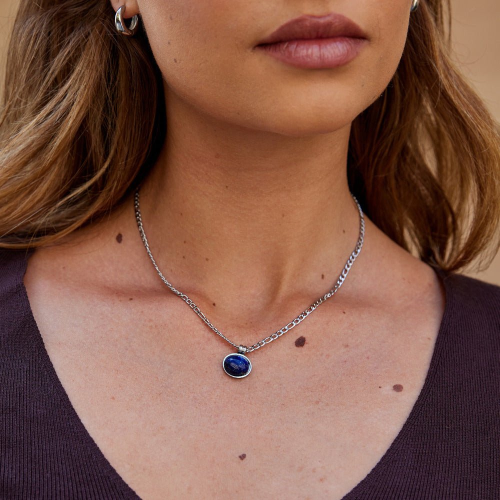 Liza Lapis Lazuli Zilveren Ketting