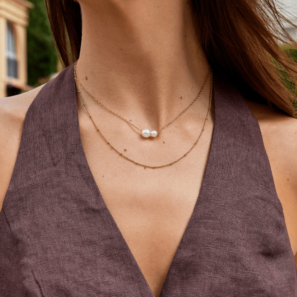 Louise Dubbele Parel Hanger Ketting Secundaire afbeelding