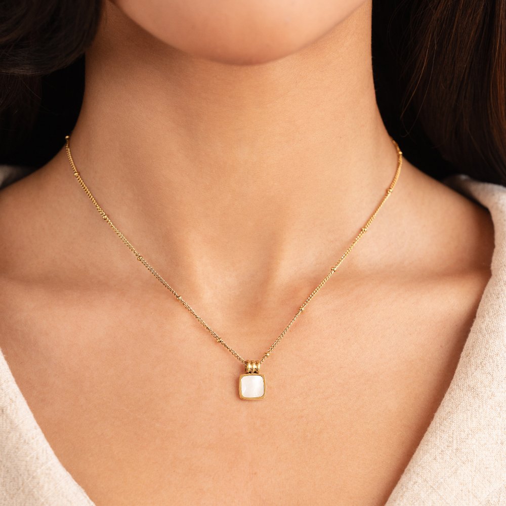 Lucia Witte Schelp Hanger Ketting Secundaire afbeelding