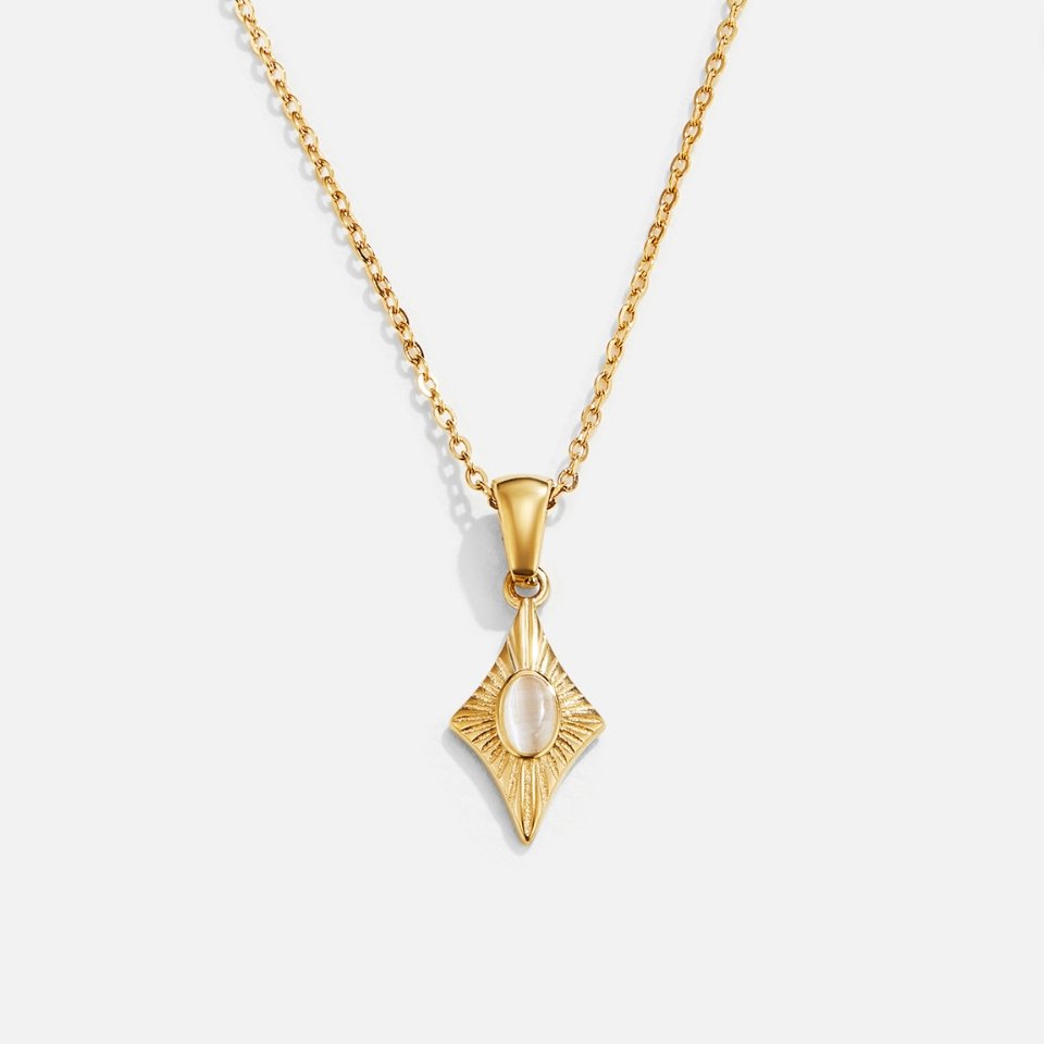 Luna Witte Opaal Gouden Ketting