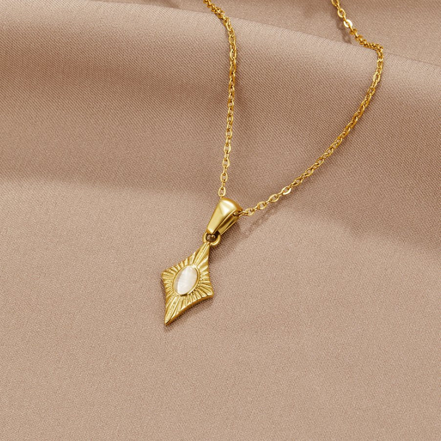 Luna Witte Opaal Gouden Ketting