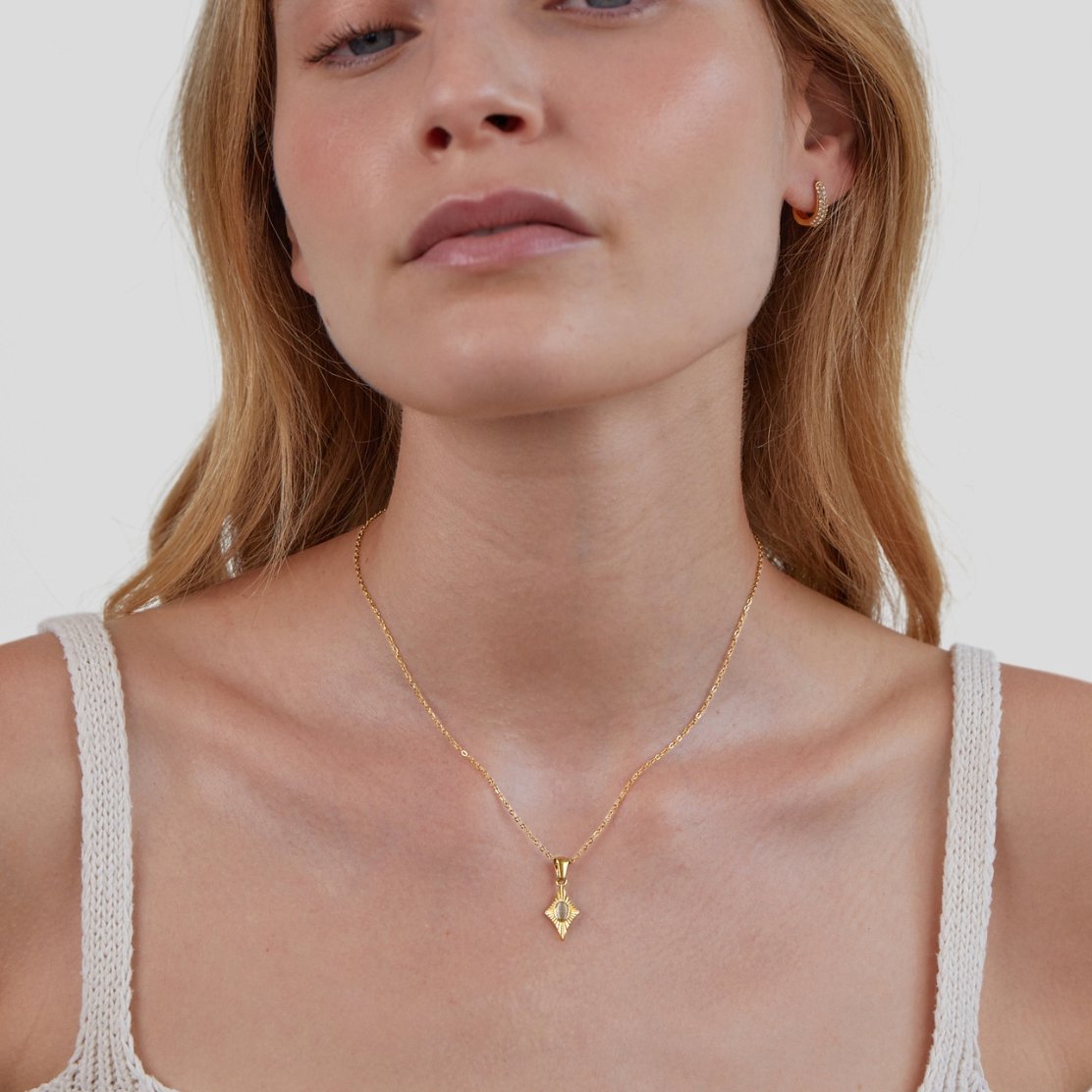 Luna Witte Opaal Gouden Ketting