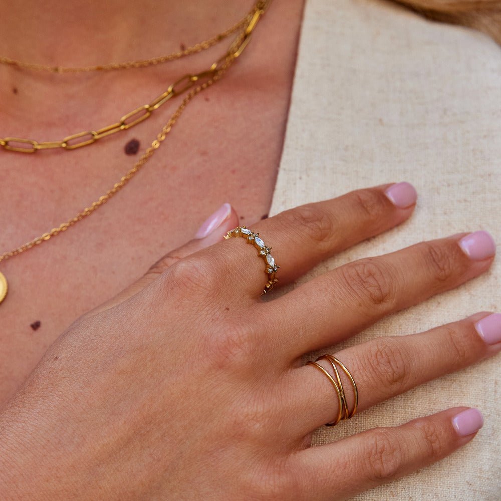 Luxe Kristallen Gouden Ring Secundaire afbeelding