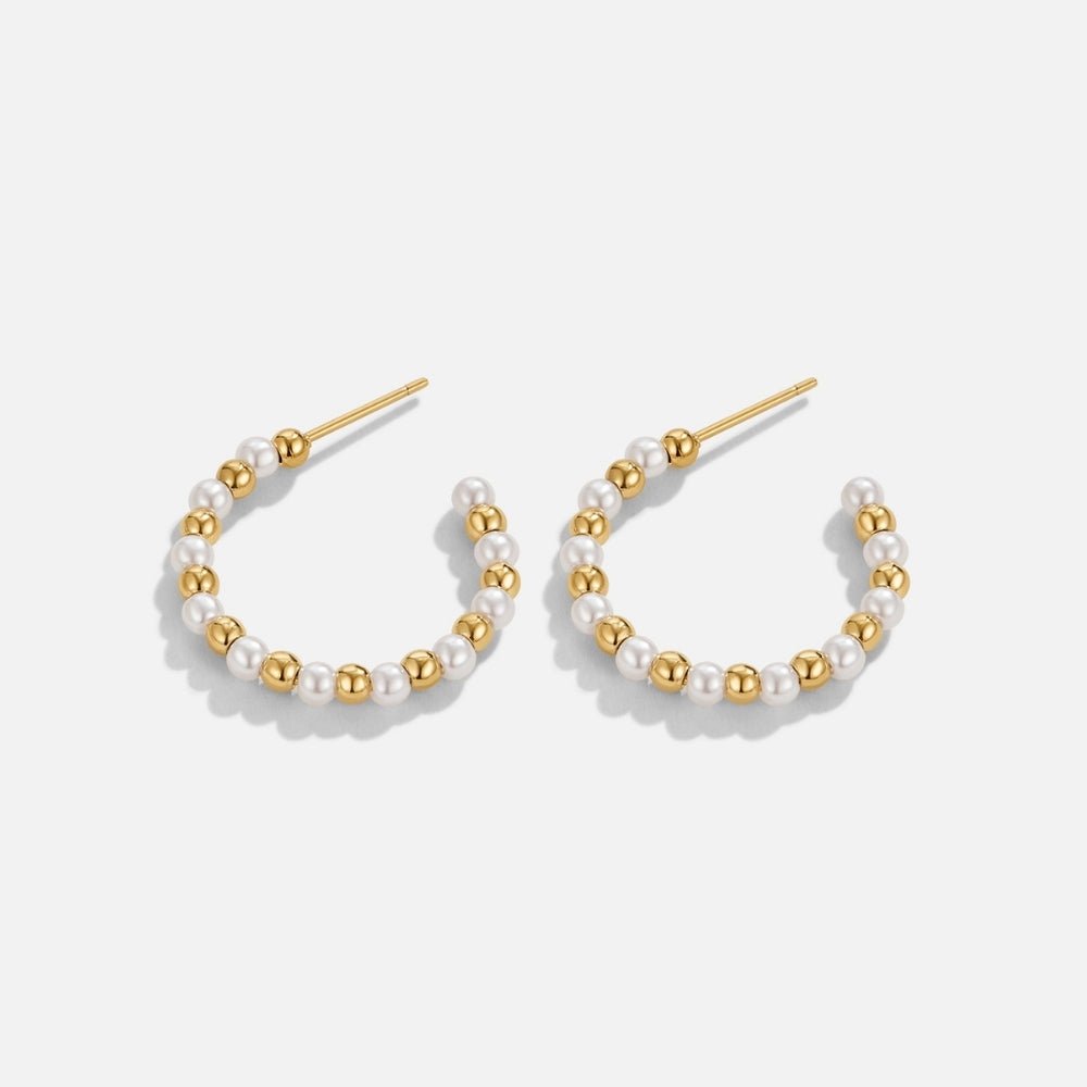 Maia Parel & Gouden Bead Oorbellen