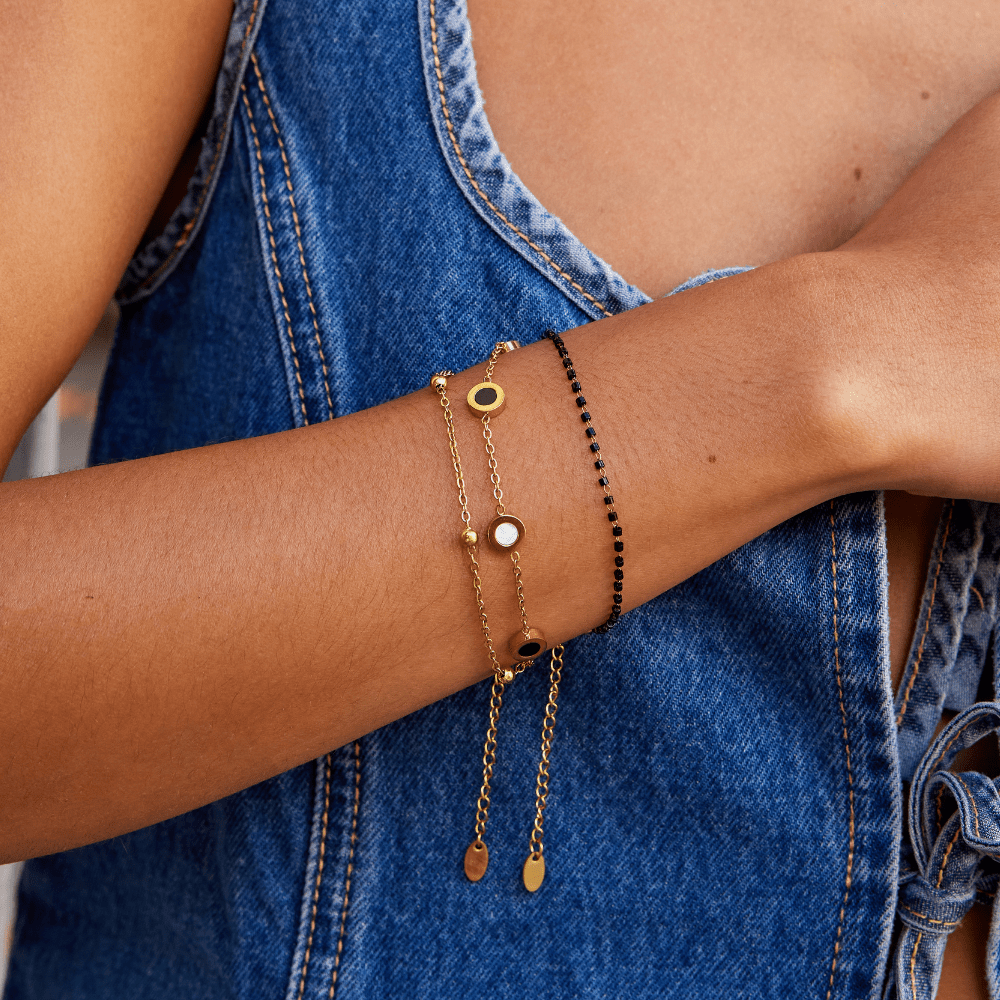 Maisie Zwarte Bead Armband