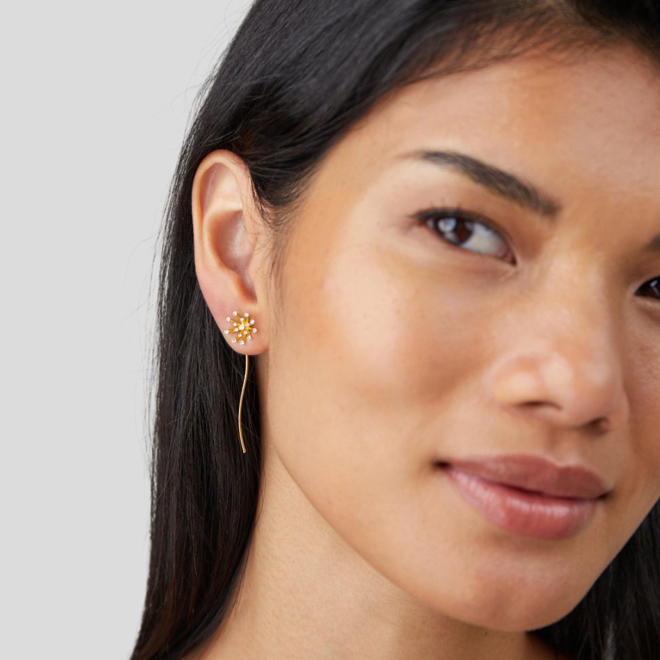 Make A Wish Dandelion 18K Gouden Oorbellen