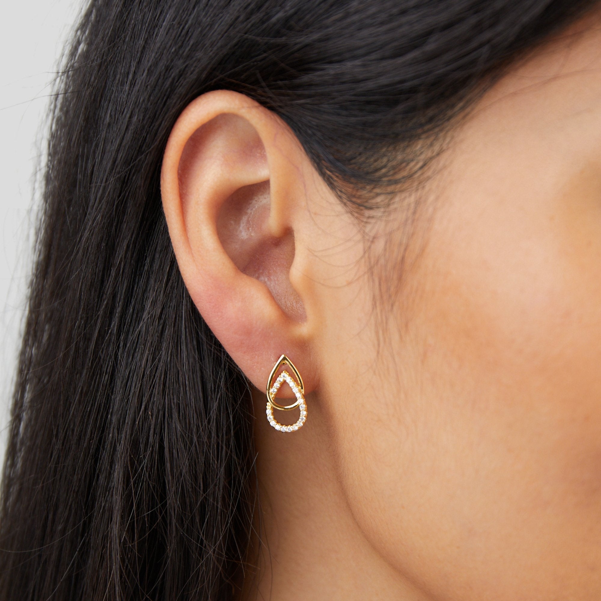 Mara Teardrop Link Oorbellen Secundaire afbeelding
