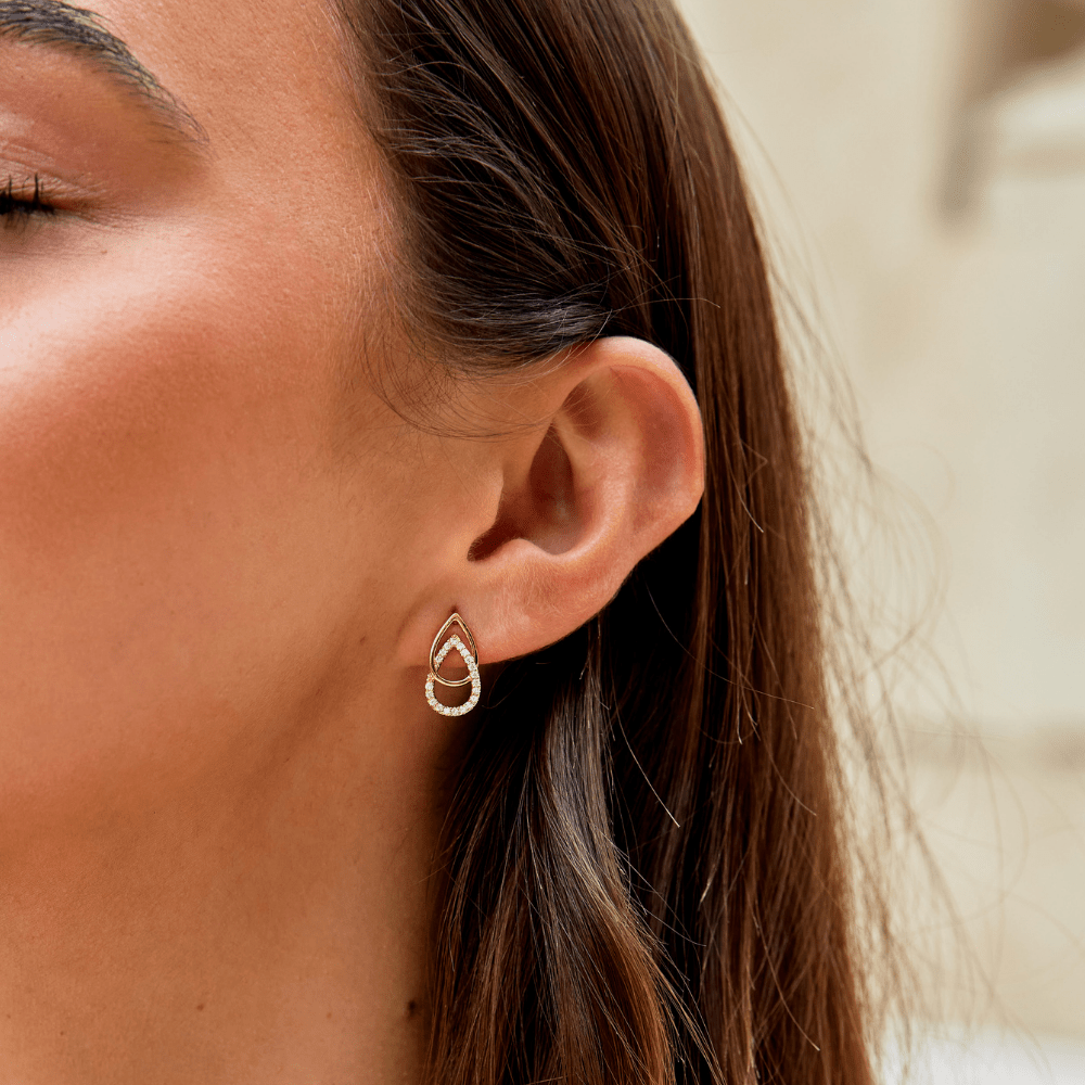 Mara Teardrop Link Oorbellen