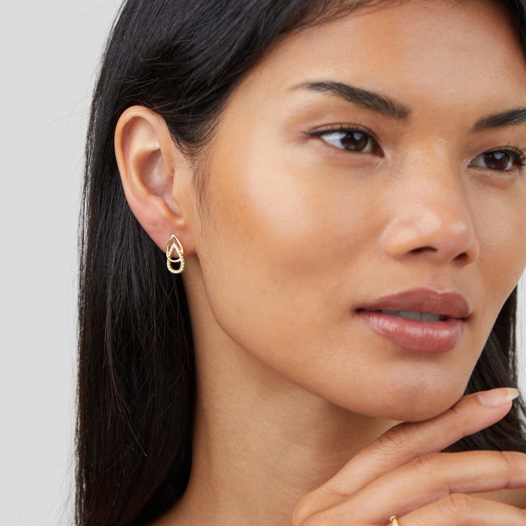 Mara Teardrop Link Oorbellen