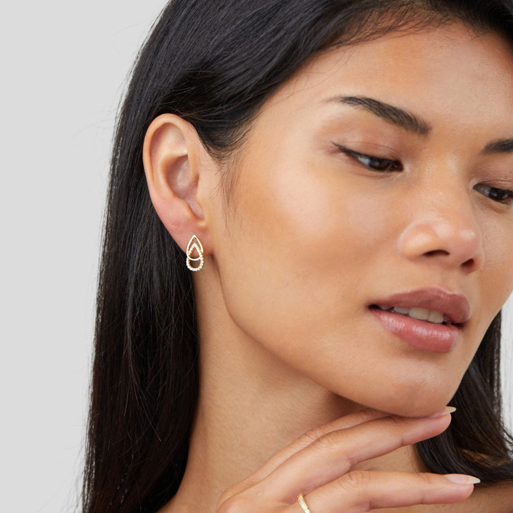 Mara Teardrop Link Oorbellen