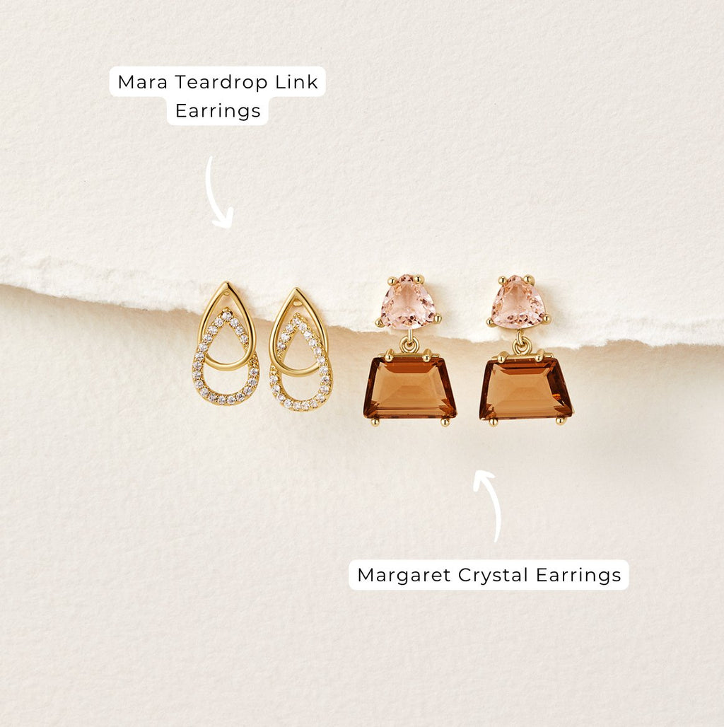 Mara Teardrop Link Oorbellen
