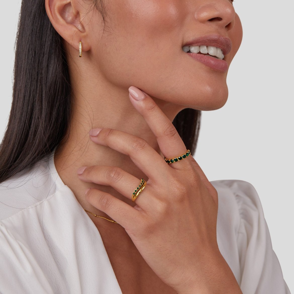 Marissa Emerald Green Gelaagde Ring