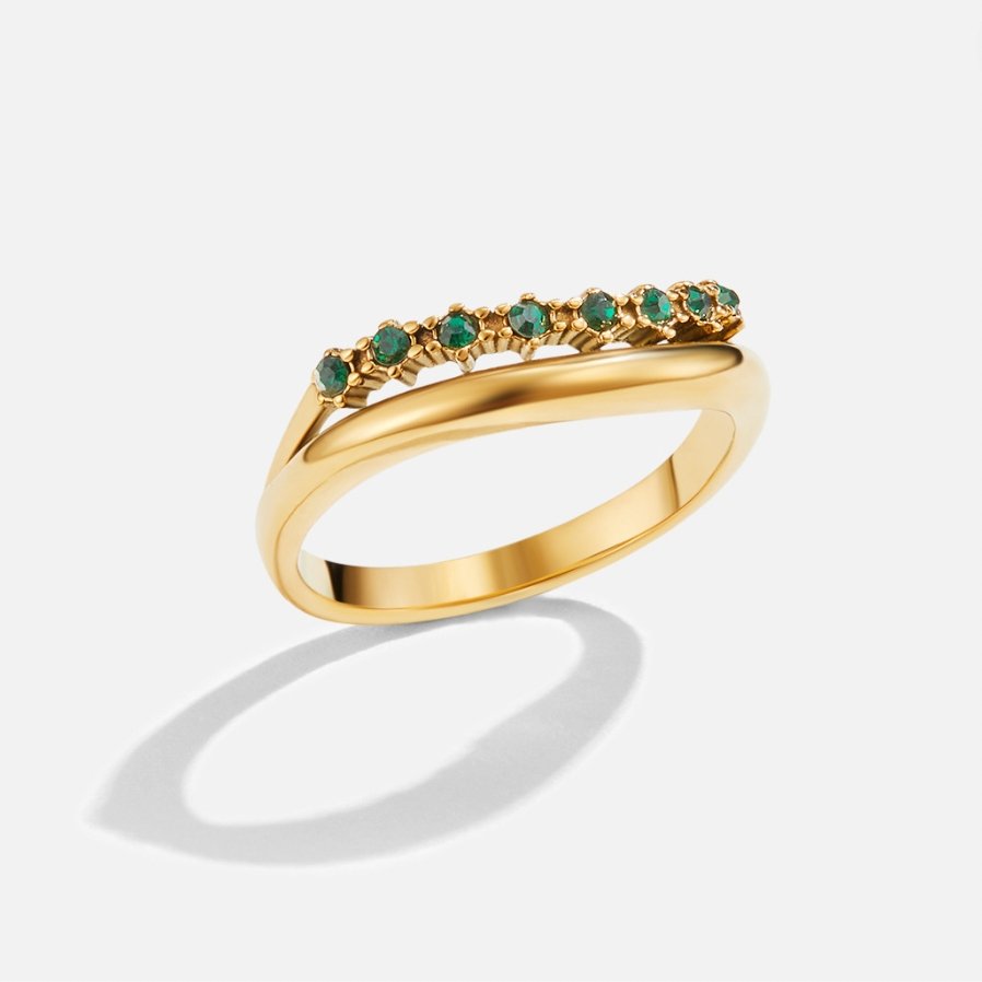 Marissa Emerald Green Gelaagde Ring
