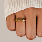 Marissa Emerald Green Gelaagde Ring