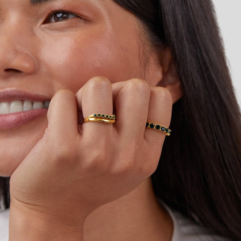 Marissa Emerald Green Gelaagde Ring