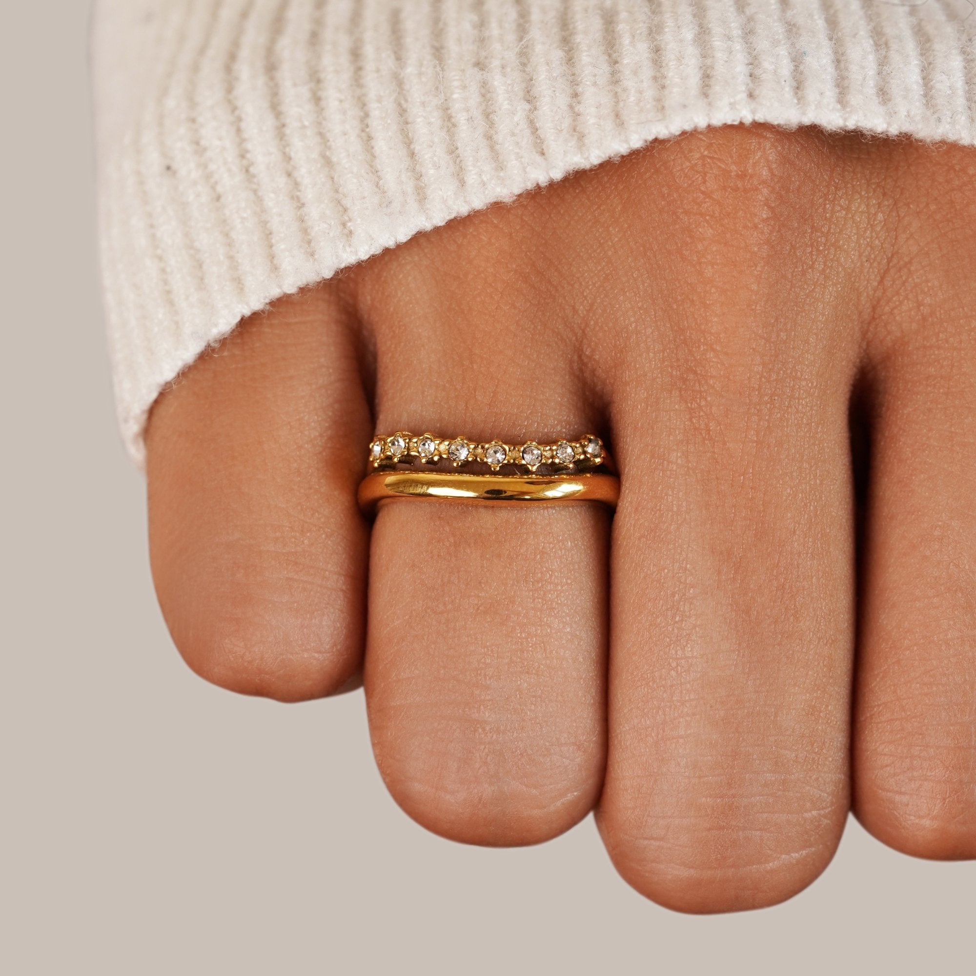 Marissa White Kristallen Gelaagde Ring Secundaire afbeelding
