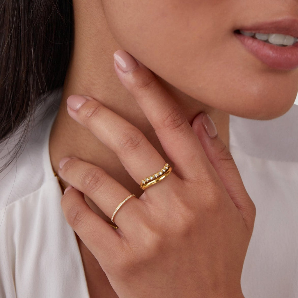 Marissa White Kristallen Gelaagde Ring