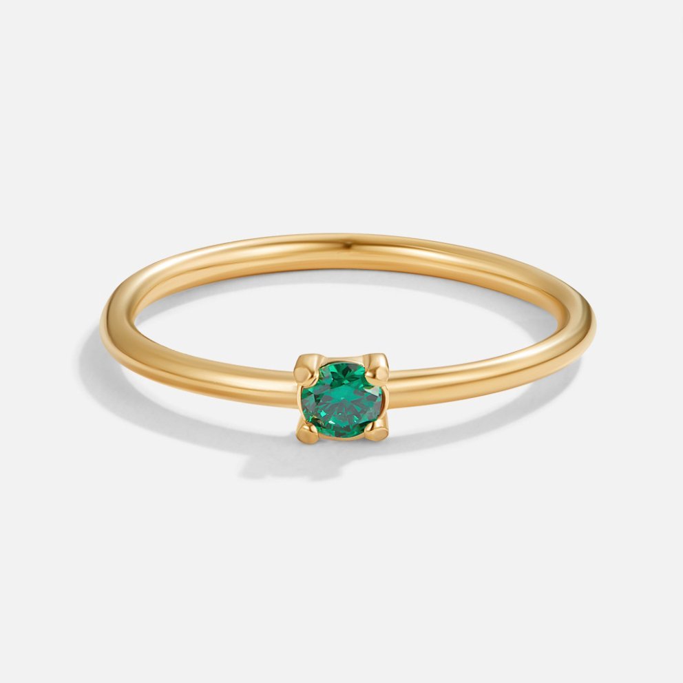 May Birthstone 18K Gouden Ring Hoofdafbeelding