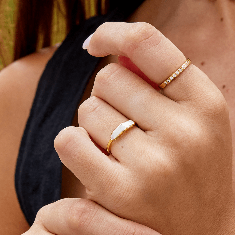 Maya Parel White Ring Secundaire afbeelding