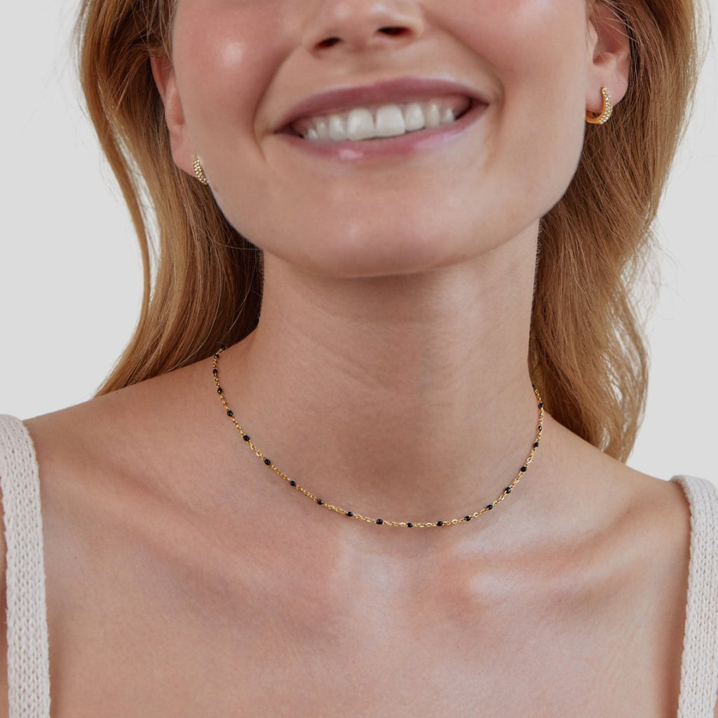 Mila Black Bead Ketting