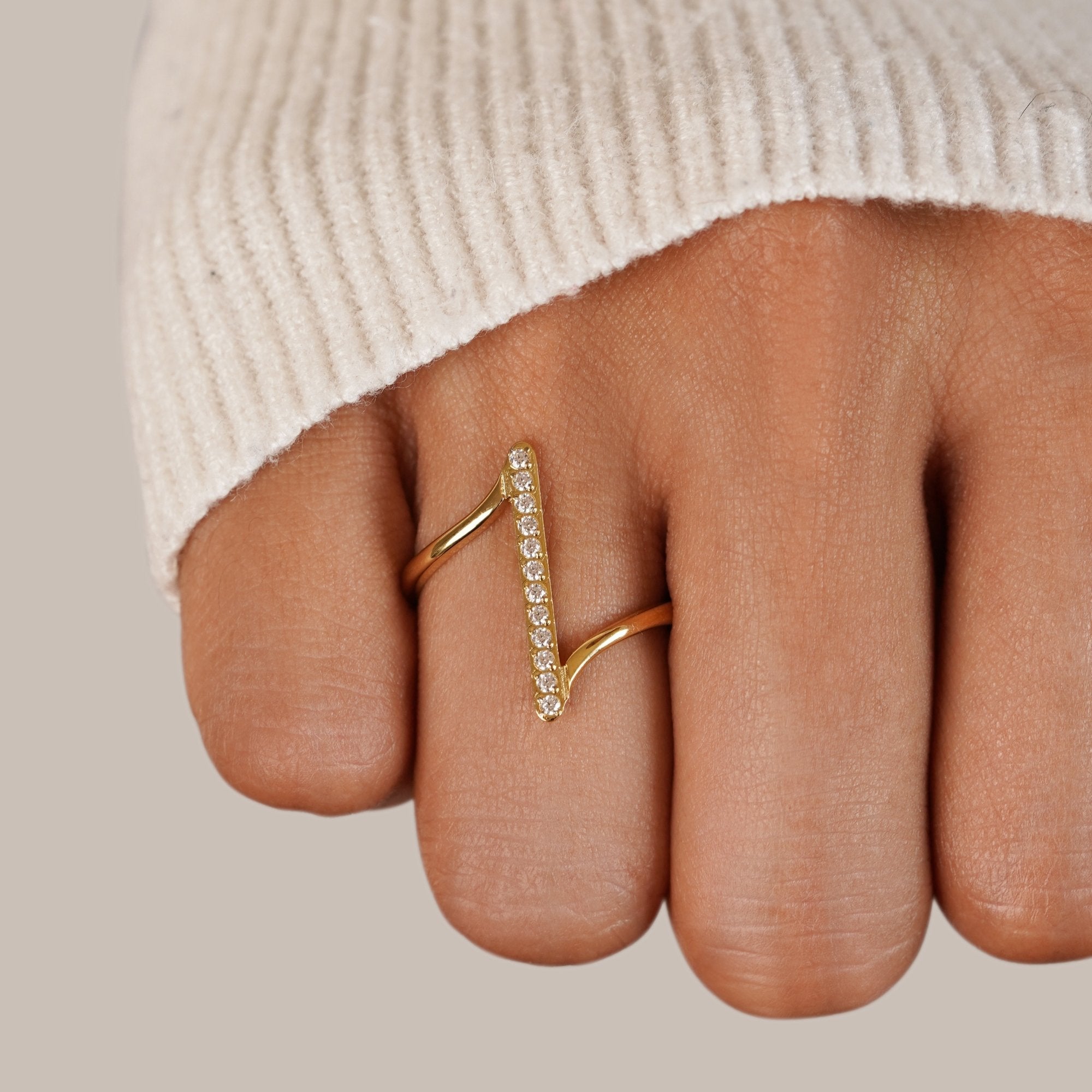 Mila Gevlochten Gouden Ring Secundaire afbeelding