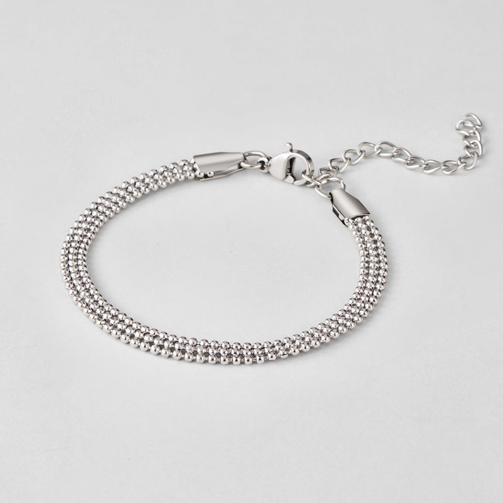 Milan Zilveren Beaded Ketting Armband Hoofdafbeelding