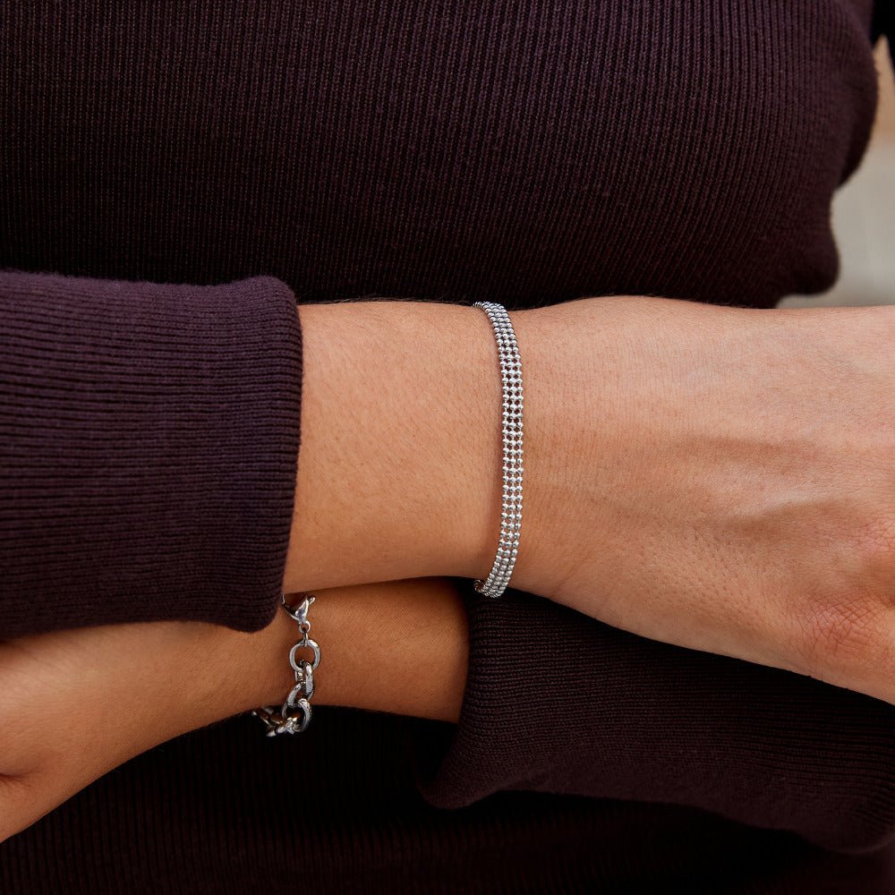 Milan Zilveren Beaded Ketting Armband Secundaire afbeelding