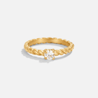 Milan Gevlochten Gouden Kristallen Ring