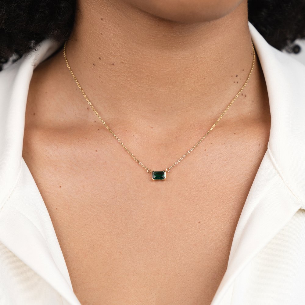 Monica Groene Emerald Ketting Secundaire afbeelding