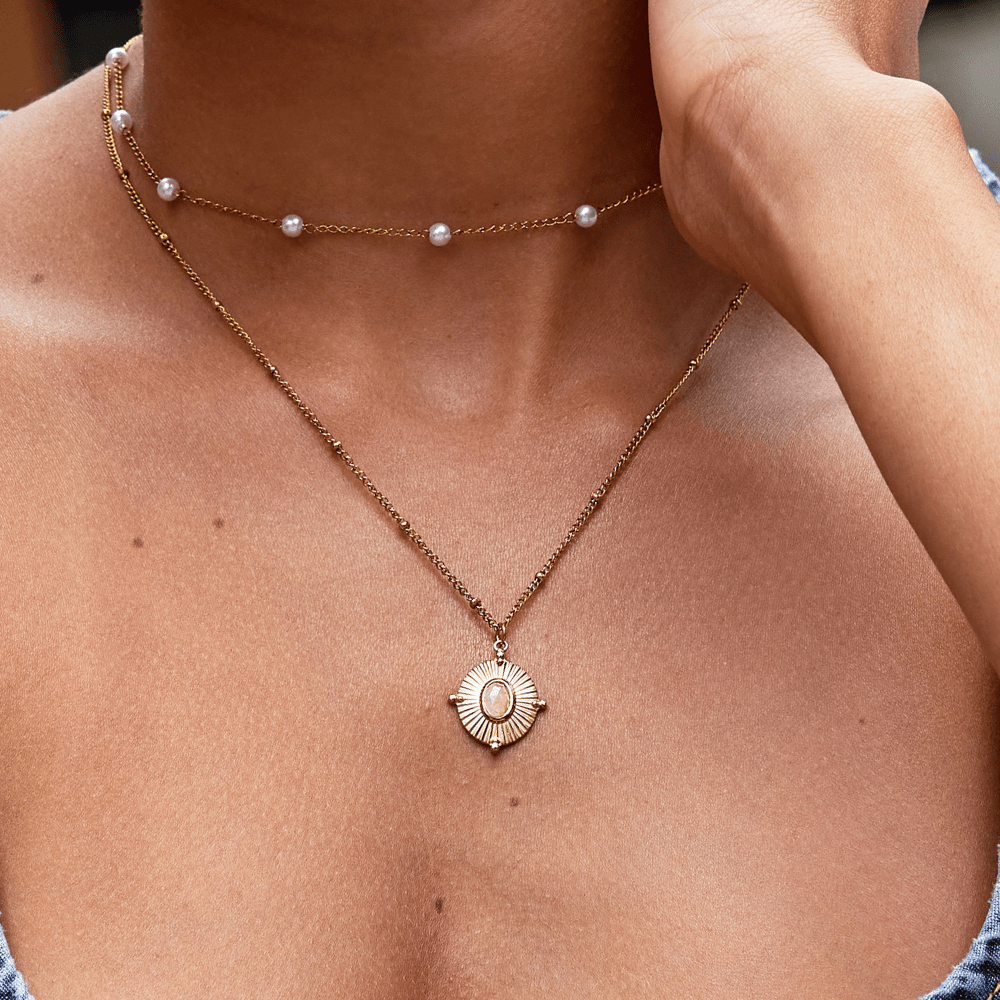 Monique Vintage Stone Ketting Secundaire afbeelding