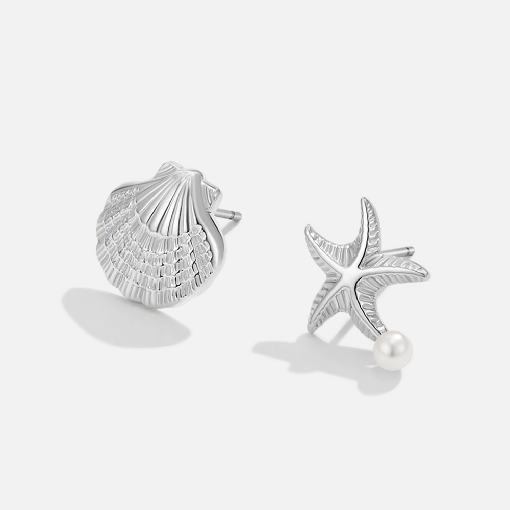 Naia Shell & Starfish Zilveren Oorbellen Hoofdafbeelding