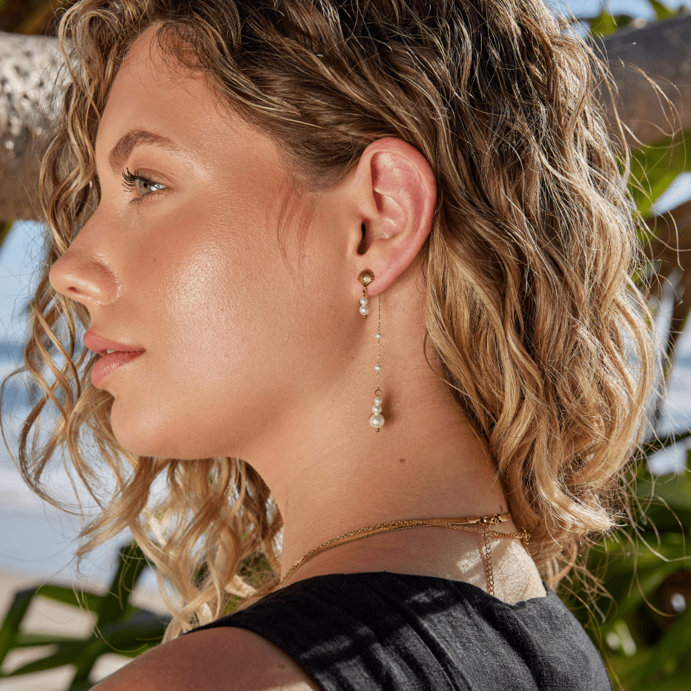 Neesa Parel Tassel Oorbellen