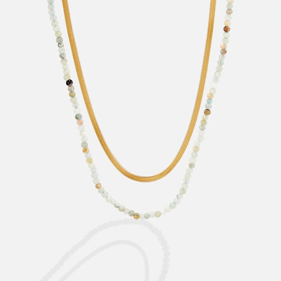 Neesa Stone Beads Gelaagde Ketting