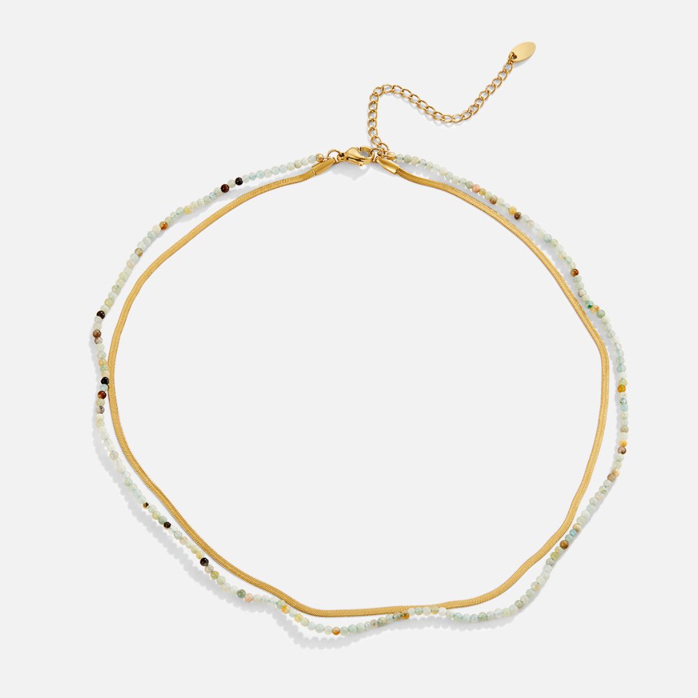 Neesa Stone Beads Gelaagde Ketting