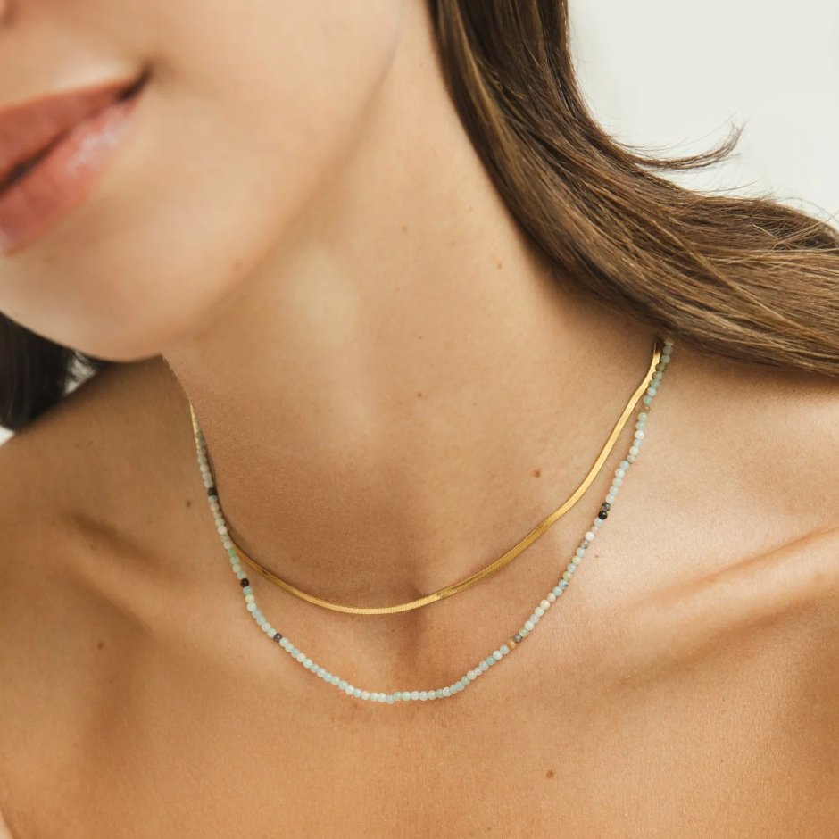Neesa Stone Beads Gelaagde Ketting