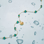 Nerissa Gouden Shell & Green Bead Ketting