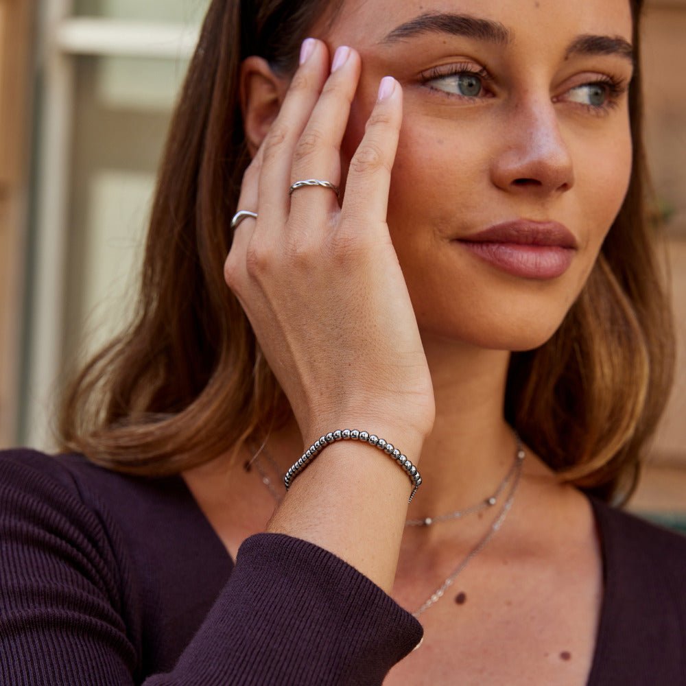 Niloya Beaded Zilveren Armband
