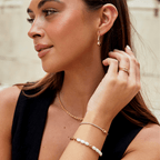 Niyah Witte Kristallen Gouden Armband