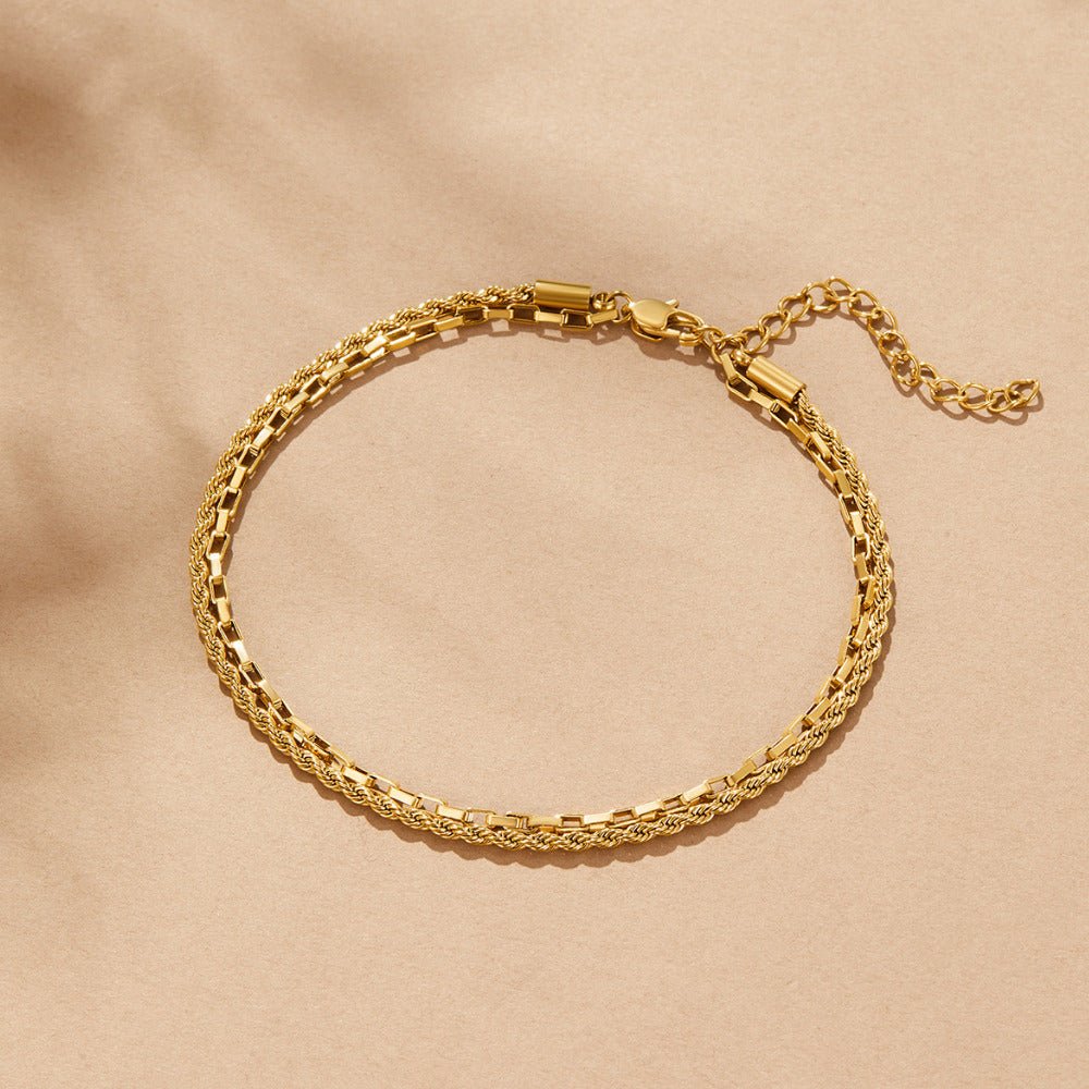 Nora Gelaagde Box Ketting Anklet Hoofdafbeelding