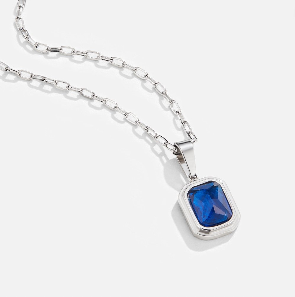 Ocean Blue Hanger Zilveren Ketting Hoofdafbeelding